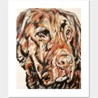 chocolate Labradore retriever dog Posters and Art